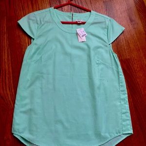 Mint Green Women's Short Sleeve Blouse